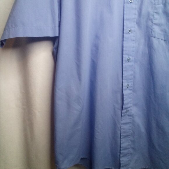 John Weitz Button Down Shirt Men 16 1/2 Short Sleeve Pocket Blue - Picture 9 of 14